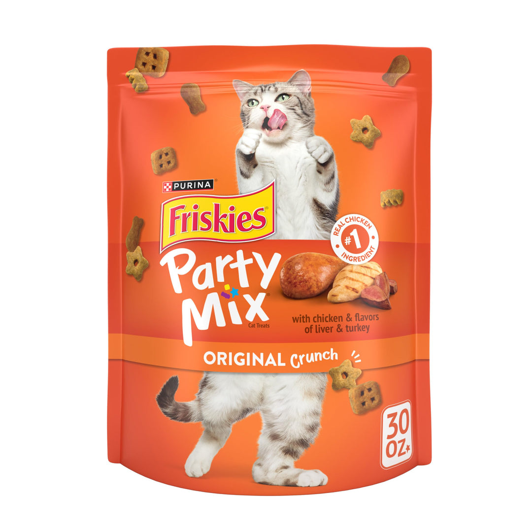 Friskies Purina Party Mix Original Crunch Cat Treats 30 oz Pouch