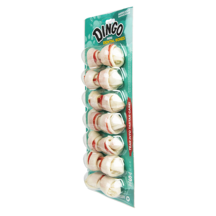 Dingo Mini Dental Bones Dog Treats with Real Chicken for Small Dogs, 7 Ct