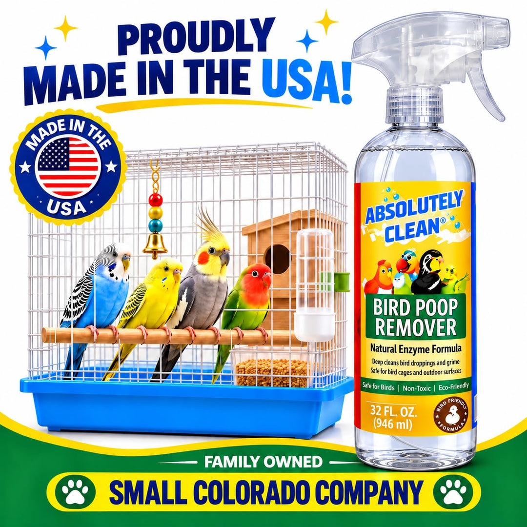 Absolutely Clean Amazing Bird Poop Remover - Just Spray/Wipe - Safely &amp; Easily Removes Bird Messes - Use Indoor/Outdoor - Made in The USA
