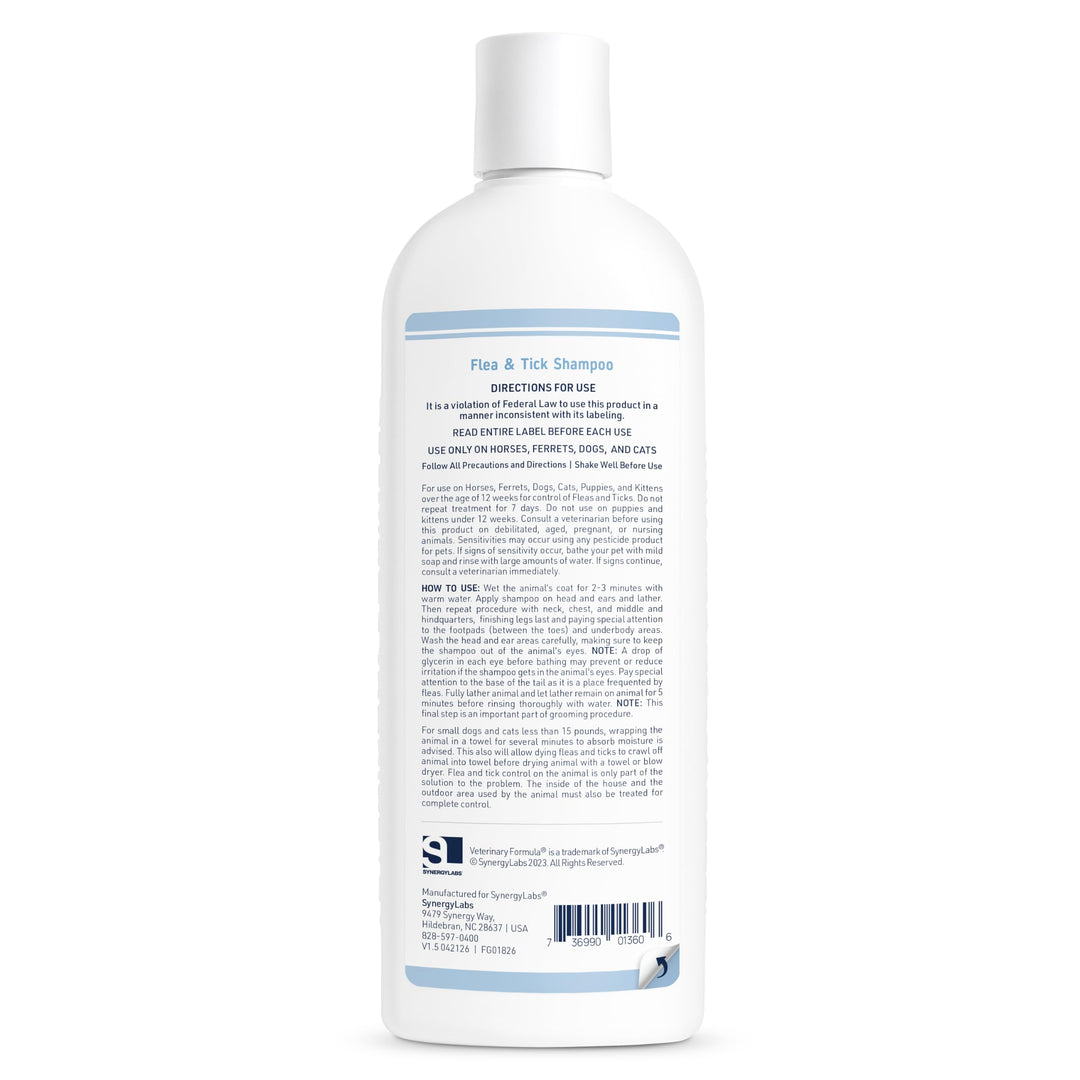 Veterinary Formula Flea and Tick Shampoo for Dogs and Cats, 16 oz