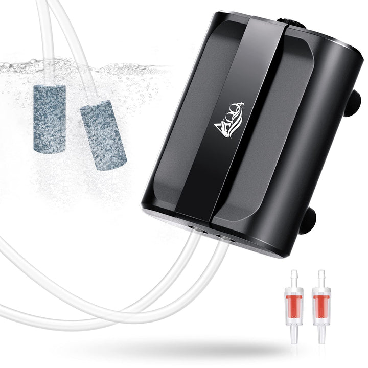 AQQA Aquarium Air Pump,3.5W Dual Outlet Oxygen Pump