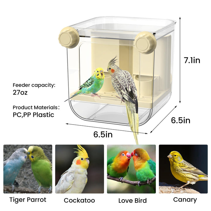 Automatic Bird Feeder for Cage,No Mess Bird Seed Food Container,Catcher