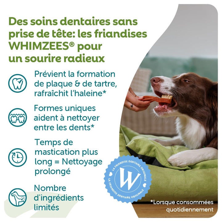 Whimzees Natural Dental Dog Chew Long lasting, Variety Box Mixed Shapes, Small, 56 Pieces