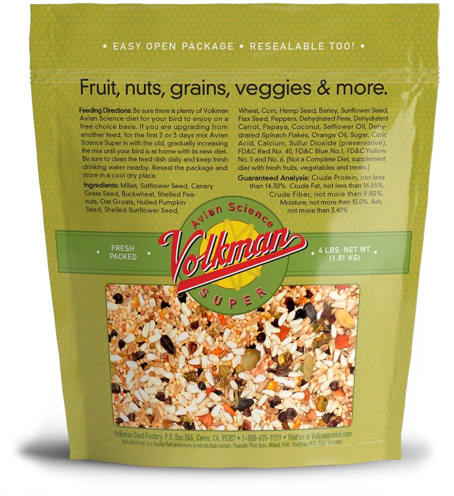 Volkman Avian Science Lovebird &amp; Conure Bird Seed 4 Lb