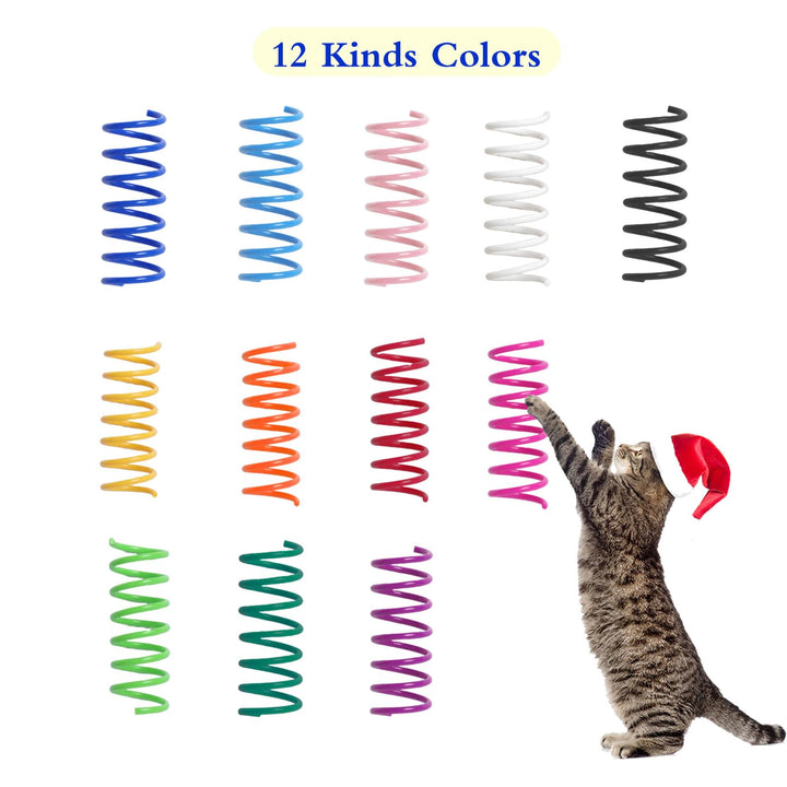 Kitys Fatch 12PCS 12Colors Cat Spring Toys for Indoor Cats