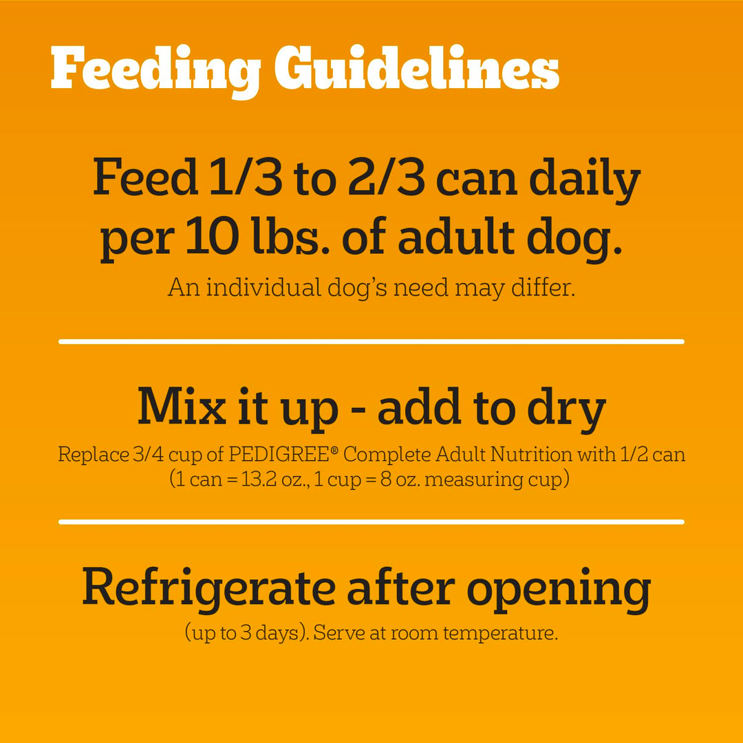 Pedigree Chopped Ground Dinner Wet Dog Food, Filet, 13.2 oz, 12 Count