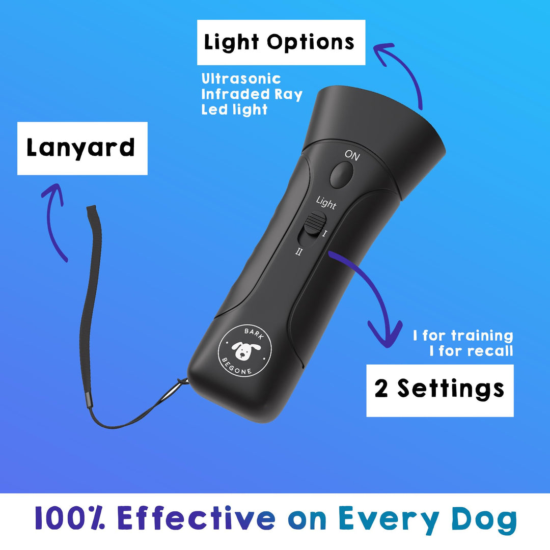 Bark Begone Ultrasonic Dog Bark Deterrent &amp; Behavior Corrector - Stop Barking, Jumping, Aggression Without Yelling -Just Point &amp; Press! Backed by Kevin Harrington from Shark Tank (Bark Begone Classic)