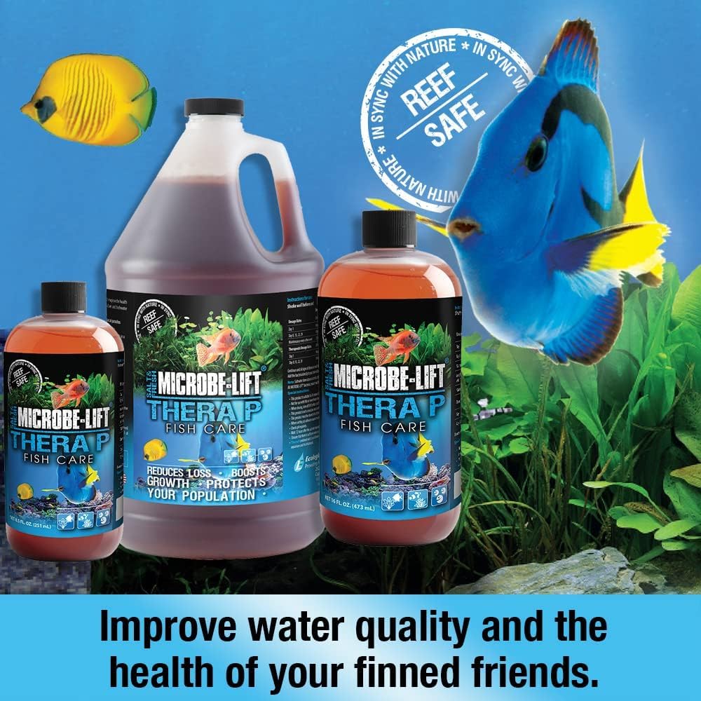 MICROBE-LIFT THERAPH16 TheraP Fish Care Treatment for Freshwater and Saltwater Home Aquariums and Tanks, 16 Ounces