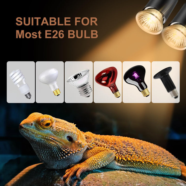 Lachesan 50W Uva Light Bulbs 4-Pack, Turtle Heat Lamp for Reptile