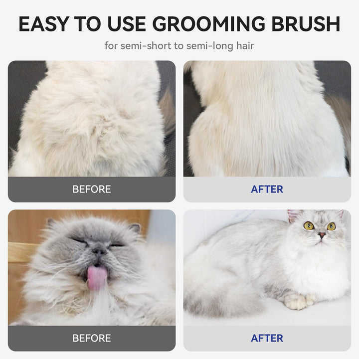 aumuca Skin Friendly Self-Cleaning Slicker Brush for Dogs &amp; Cats, Gentle Pet Grooming Tool for Shedding &amp; Deshedding, Efficient Hair Remover for Long &amp; Short Haired Pets
