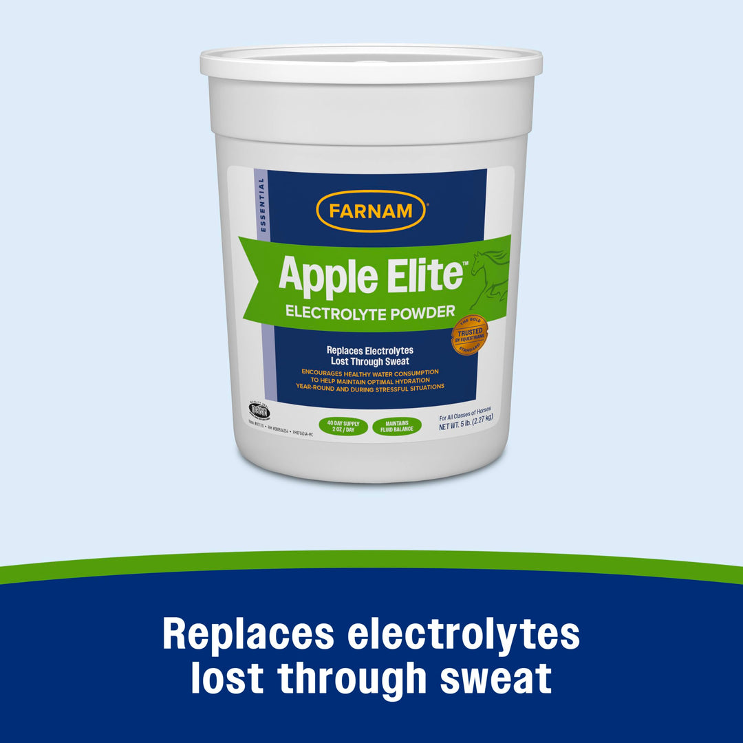 Farnam Apple Elite Horse Electrolytes Powder Supplement, 40 Day Supply