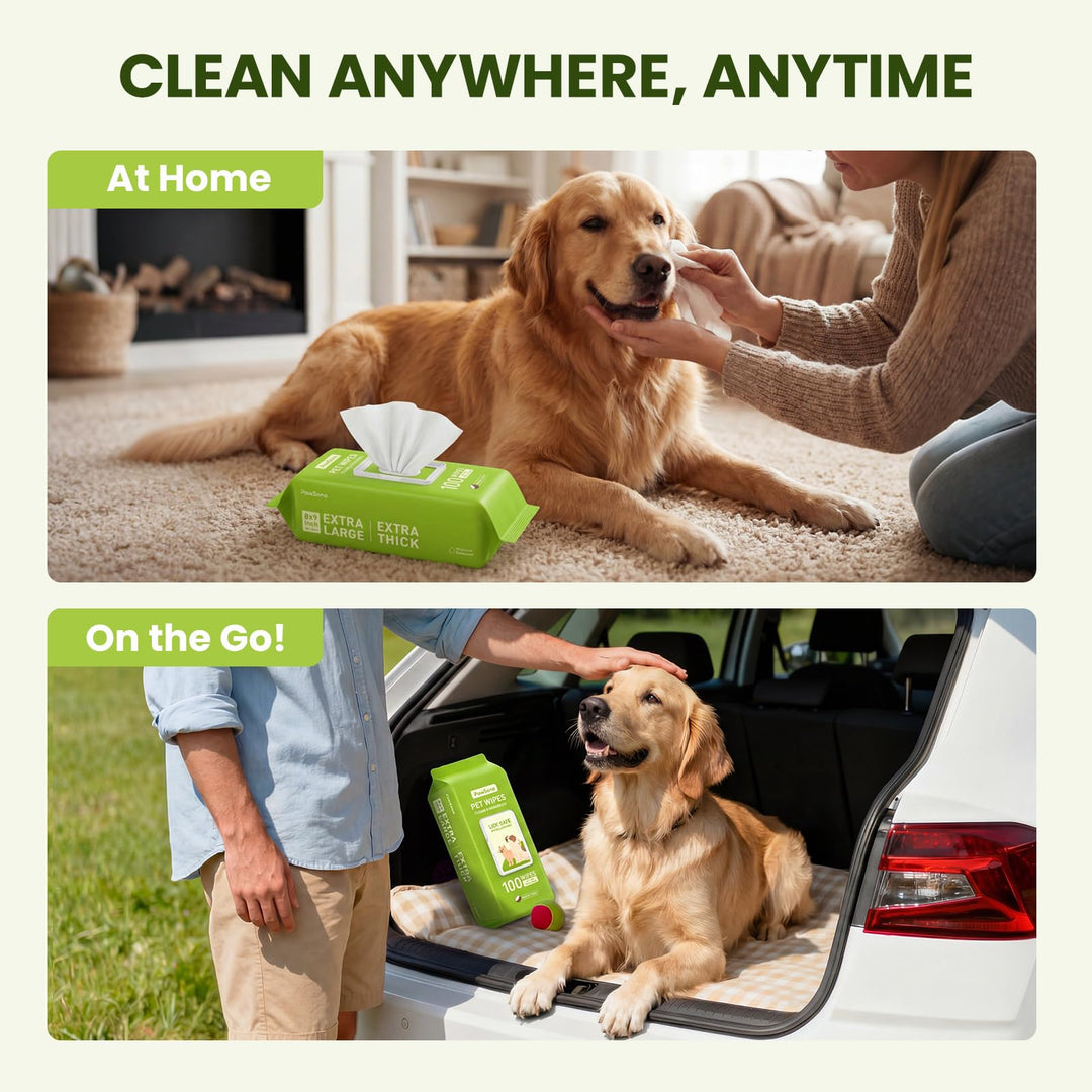 PawSono Hypoallergenic Pet Wipes for Dogs, Cats &amp; Small Animals, 400 Coun
