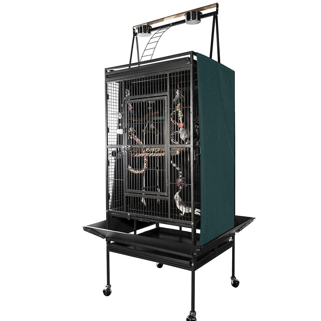 Colorday Good Night Bird Cage Cover for Large Bird Cage with Play Top (Patented), Green 68"