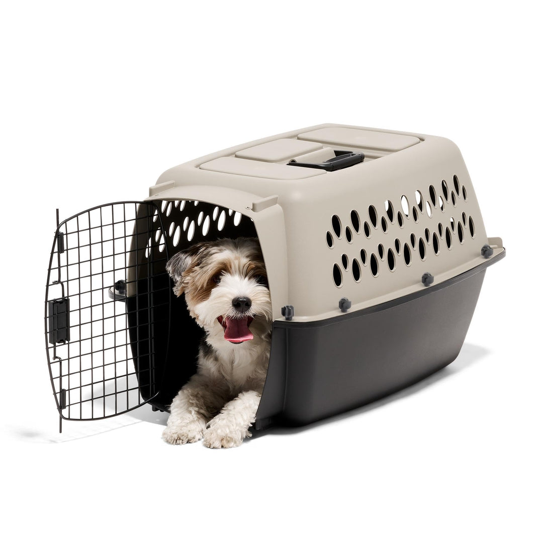 Petmate Vari Dog Kennel, Carrier, 10 to 20lbs, 24in, Taupe and Black