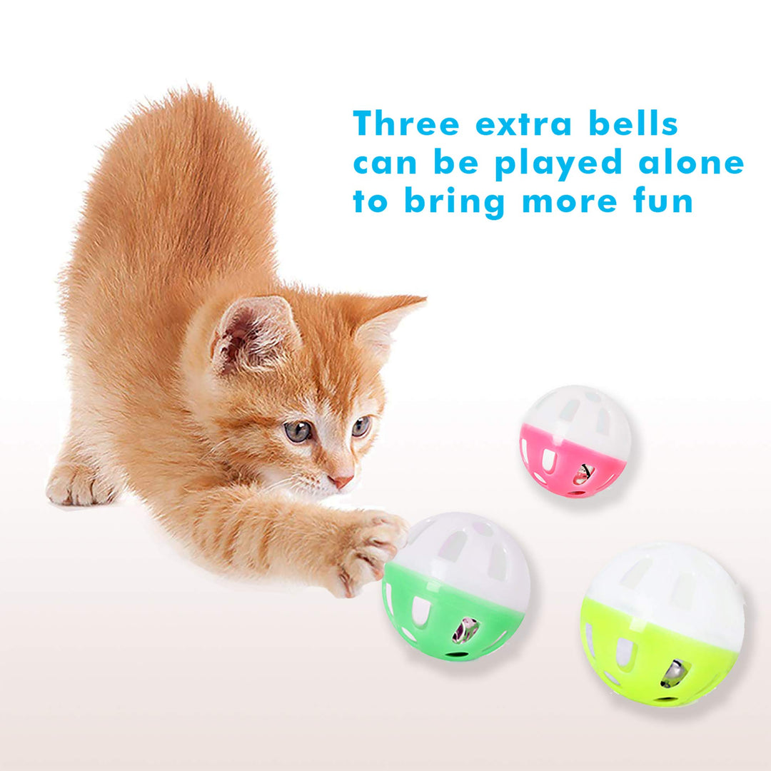UPSKY Cat Toy Roller 3-Level Turntable Cat Toys with Six Colorful Balls