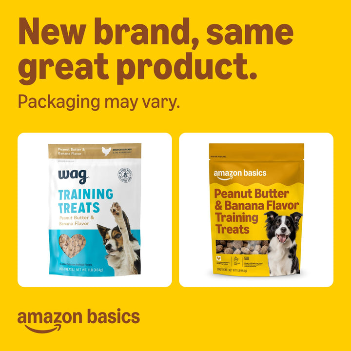 Amazon Basics Peanut Butter &amp; Banana Flavor Training Treats for Dogs, 1 lb. Bag (16 oz) (Previously Wag)