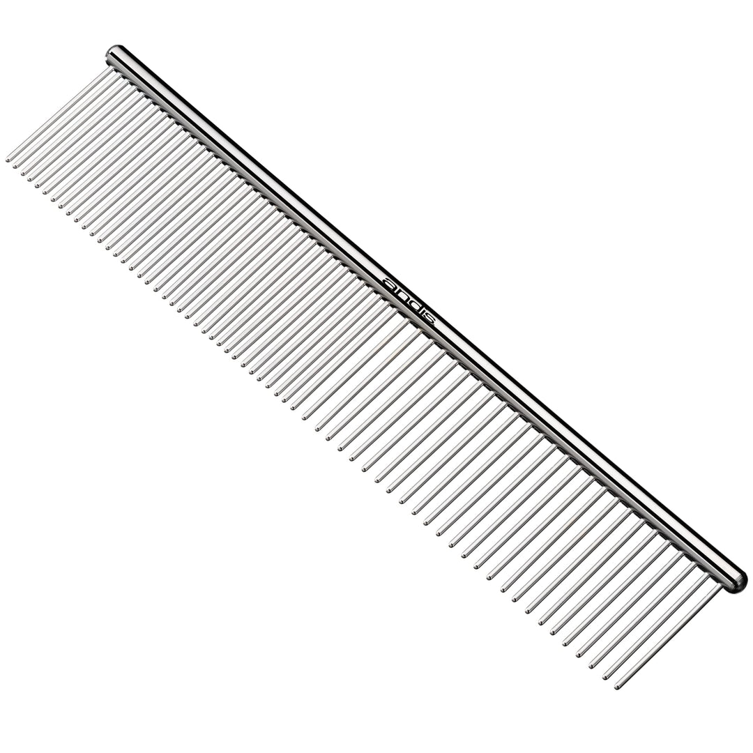 Andis 65730 Stainless-Steel Comb for Knots, Mats &amp; Loose Hair Removal - Effective Dematting Tool, Comfortable, Lightweight, Portable &amp; Safe for Dogs, Cats &amp; Pets – Silver, 7-1/2-Inch