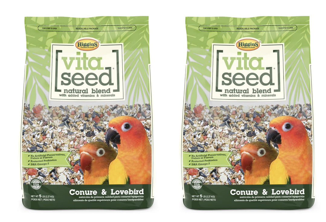 Higgins 2 Pack of Vita Seed Natural Blend Conure and Lovebird Food, 5 Pounds Each