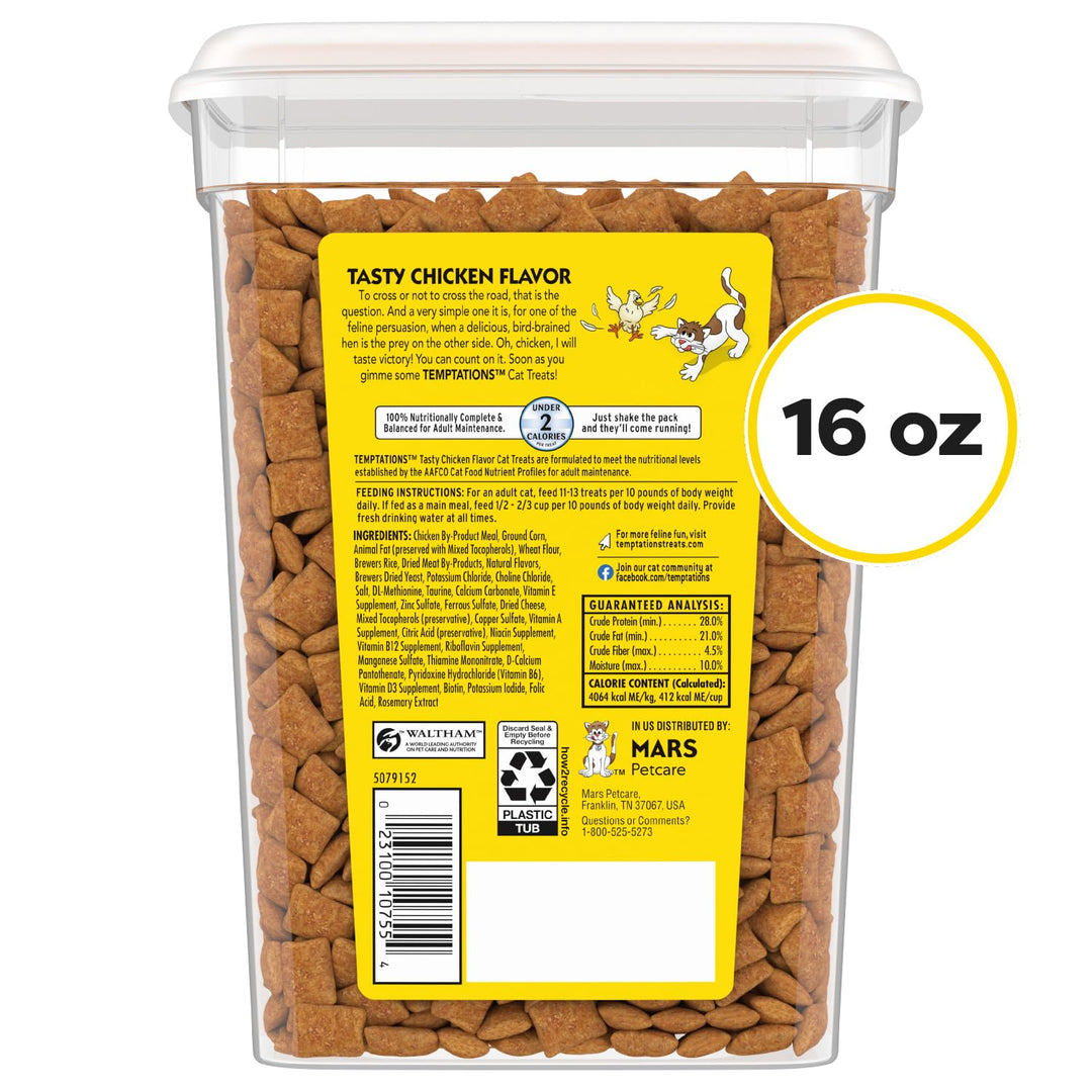 Temptations Classic Crunchy and Soft Cat Treats, Tasty Chicken, 16 oz