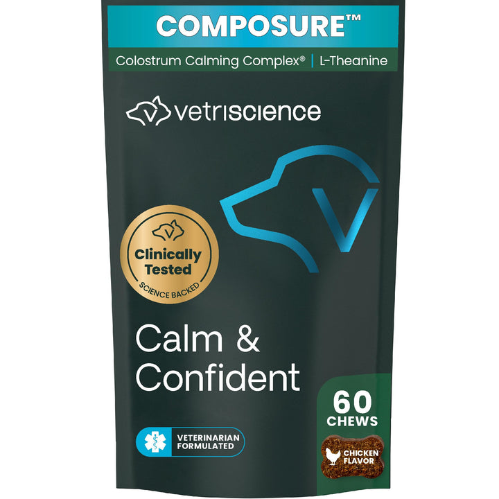 VetriScience Calm &amp; Confident Chews for Dogs, Chicken, 60 Count