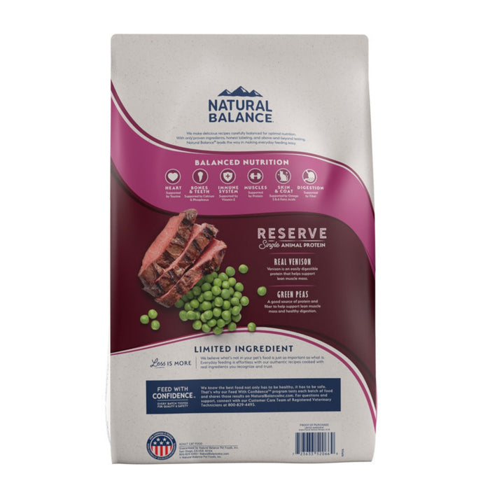 Natural Balance Pet Foods Limited Ingredient Reserve Grain Free Dry Cat Food Green Pea & Venison 8lb