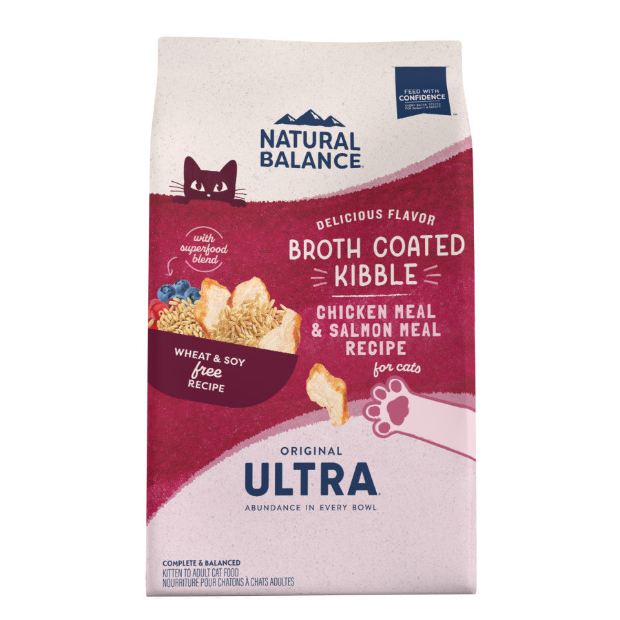 Natural Balance Pet Foods Original Ultra Broth Coated Dry Cat Food Chicken & Salmon 6lb