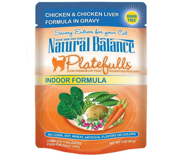 Natural Balance Pet Foods Original Ultra Platefulls Morsels in Gravy Wet Cat Food Pouch Chicken & Chicken Liver 3oz