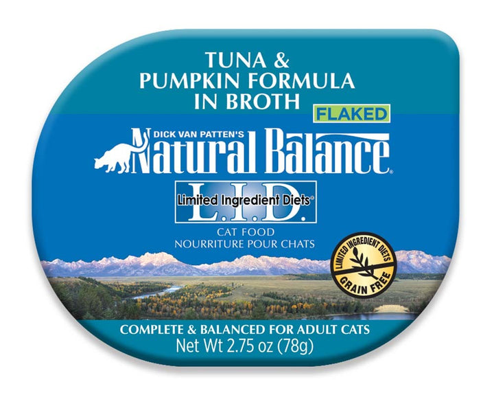 Natural Balance Pet Foods L.I.D. Wet Cat Food Tub Tuna & Pumpkin in Broth 2.75oz
