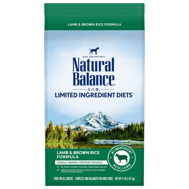 Natural Balance Pet Foods Limited Ingredient Dry Dog Food Lamb & Brown Rice 4lb