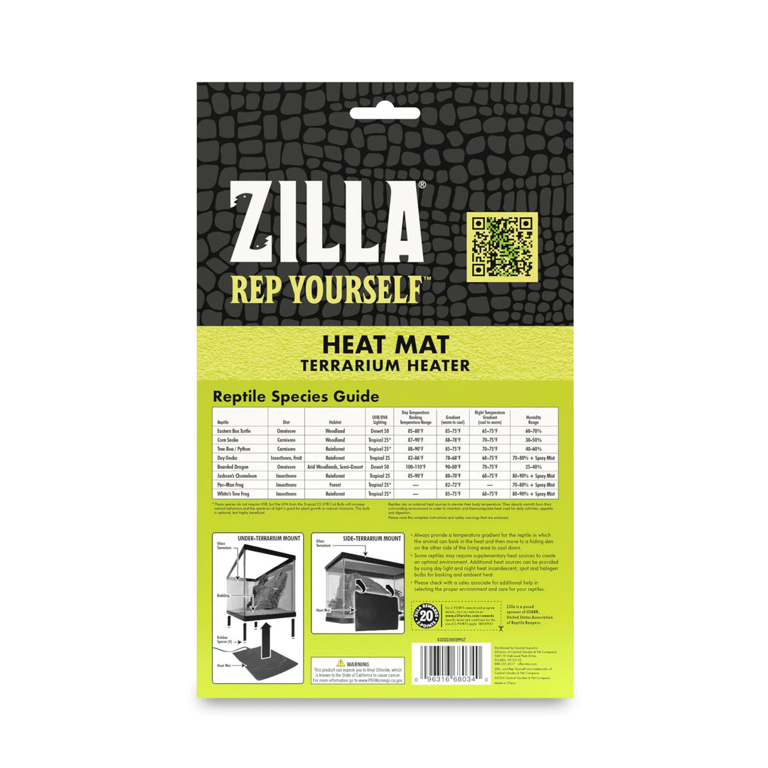 Zilla Heat Mat for Reptiles, Terrarium Heater, Small, 8 Watt