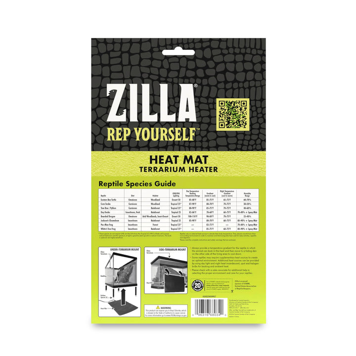 Zilla Heat Mat for Reptiles, Terrarium Heater, Small, 8 Watt