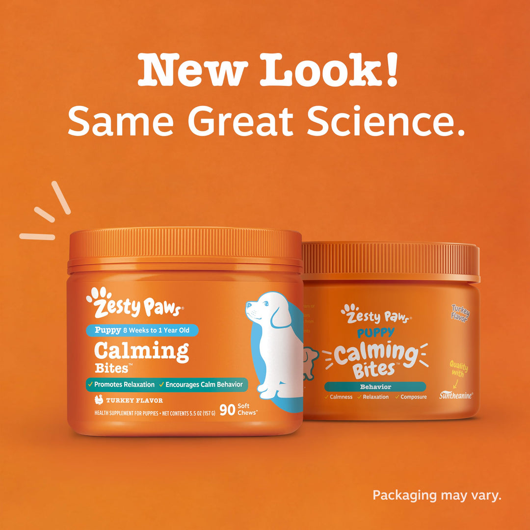 Zesty Paws Puppy Calming Chews for Dogs - Puppy Essentials, Turkey, 90 Ct