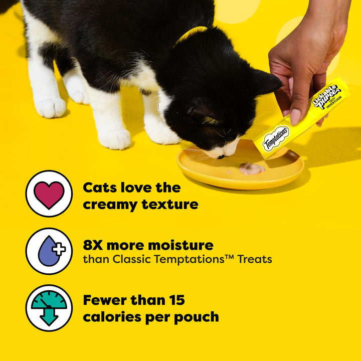 Temptations Creamy Puree Lickable Cat Treats, Chicken, 4 Count, 11 Pack