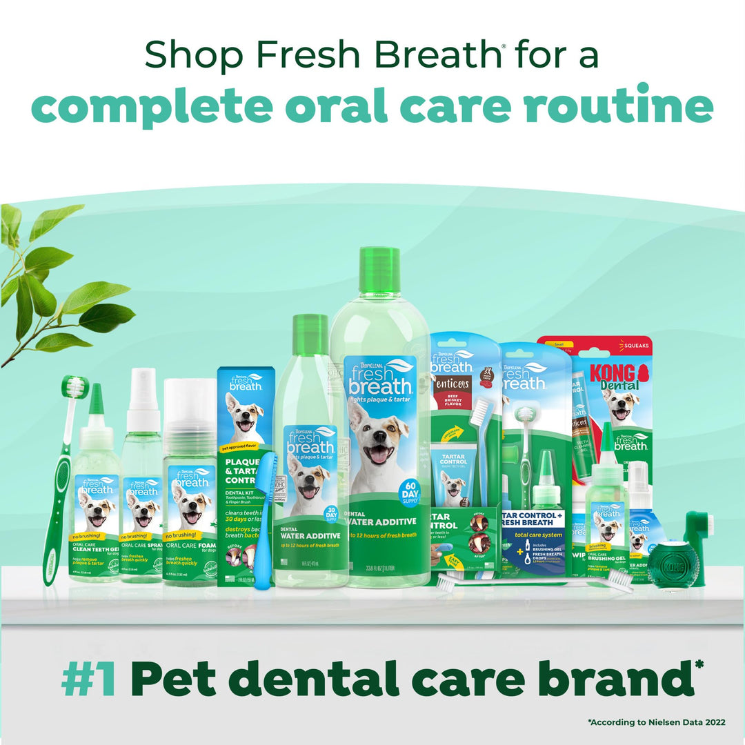 TropiClean Fresh Breath Dental Water Additive, Dog Breath Freshener, 33.8oz