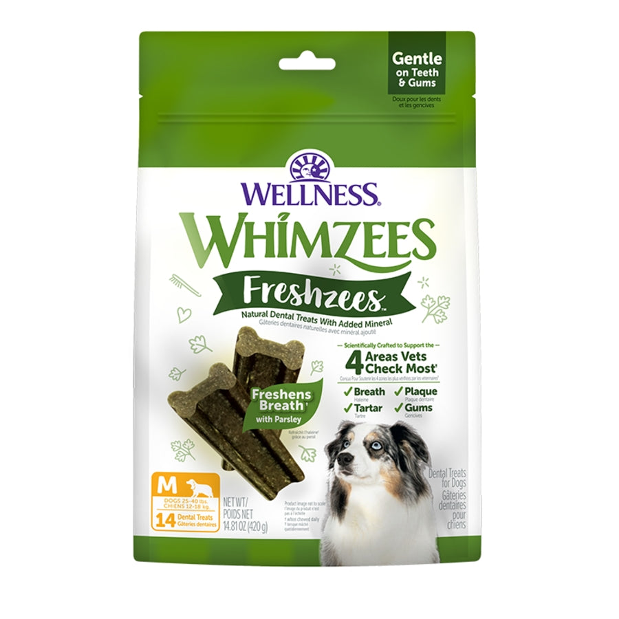 Whimzees Freshzees Dog Dental Treats Medium Size Stick 14ct