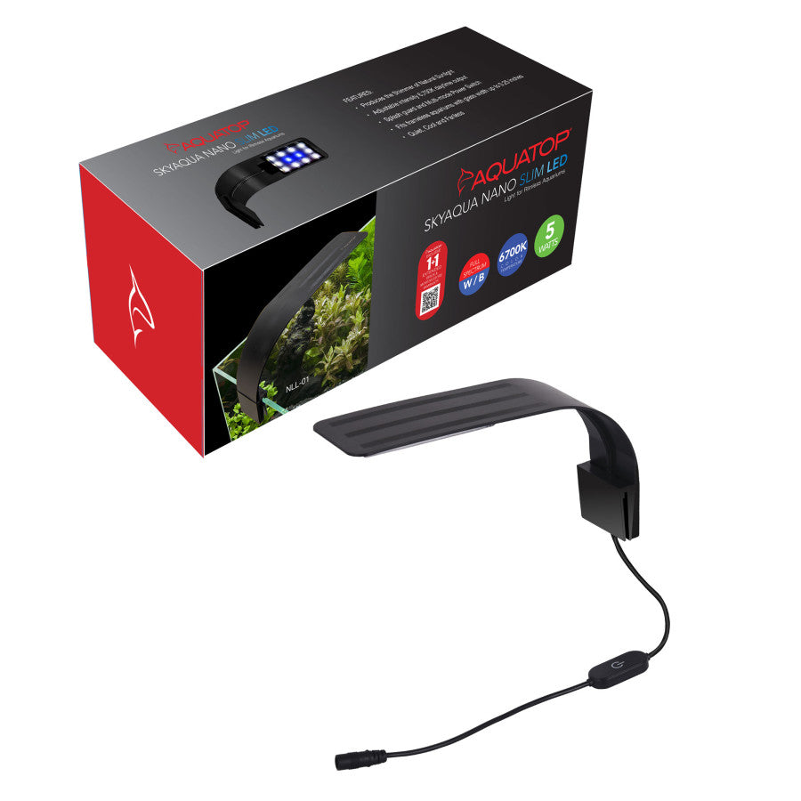 Aquatop SkyAqua Nano Slim LED Light for Rimless Aquariums 5W