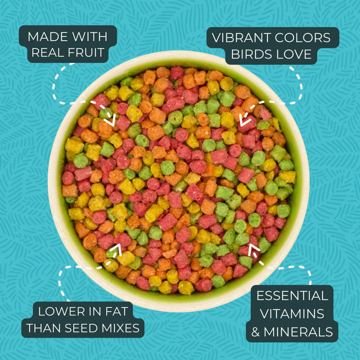 ZuPreem FruitBlend Parakeet &amp; Budgie Food, Uniform Bird Food, Small, 2 lb