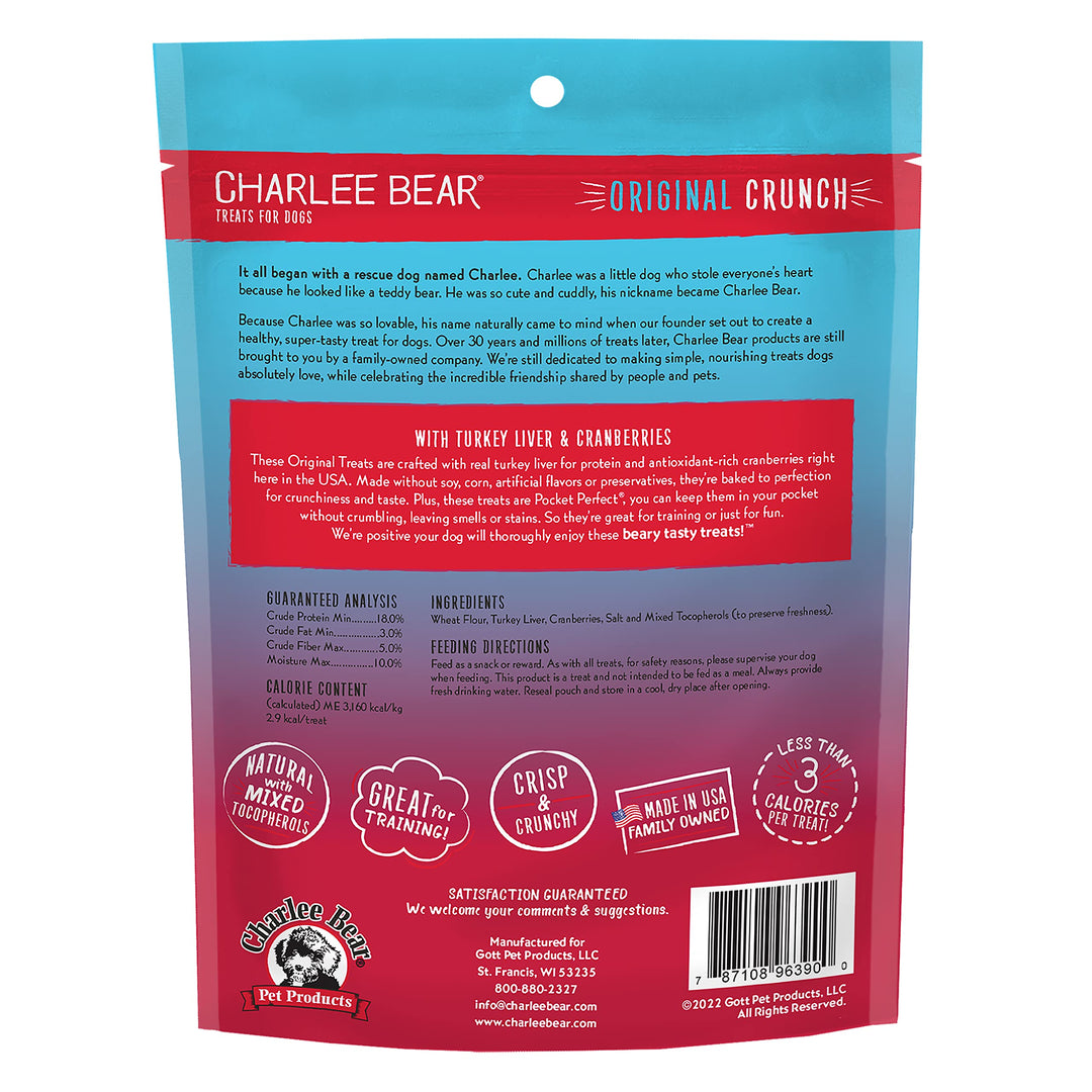 Charlee Bear Original Dog Training Treats, Turkey Liver &amp; Cranberry, 16 oz