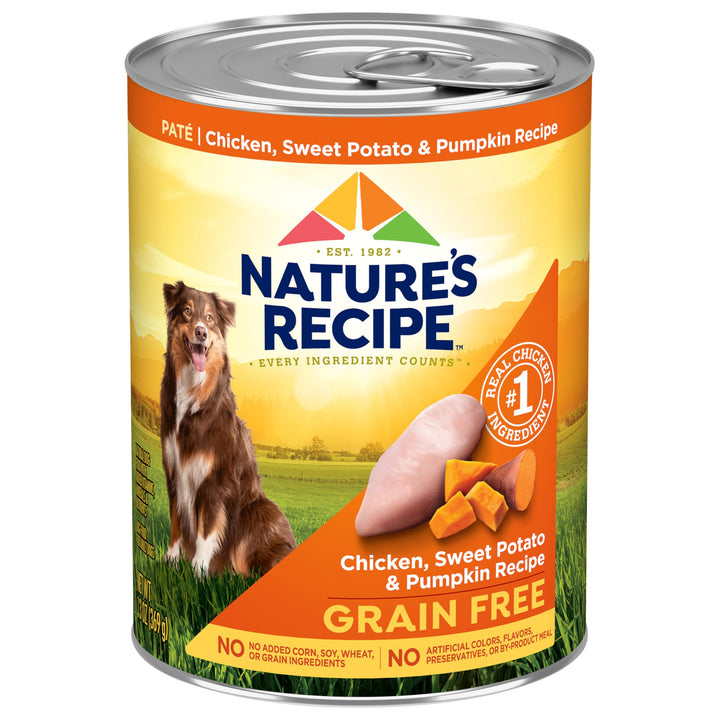 Nature’s Recipe Grain Free Wet Dog Food Chicken, 13 oz. Can (Pack of 12)