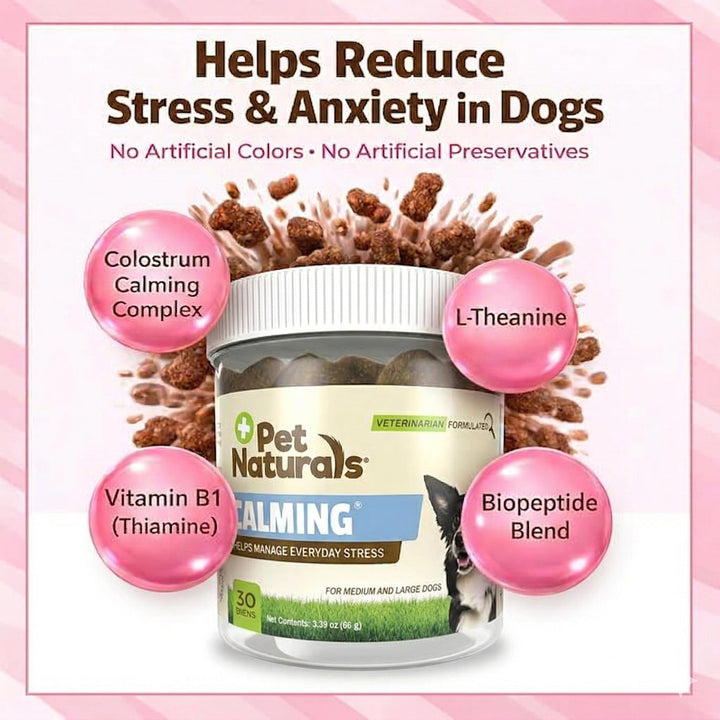 Pet Naturals Calming Chews for Medium and Large Dogs, Chicken, 30 Count