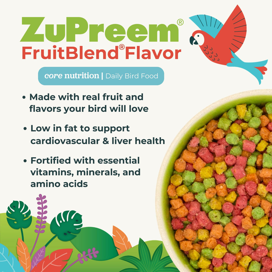 ZuPreem FruitBlend Parakeet &amp; Budgie Food, Uniform Bird Food, Small, 2 lb