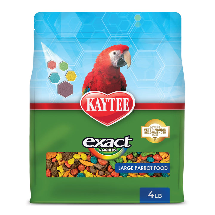Kaytee Exact Rainbow Premium Parrot Food for Large Birds, 4 Pounds