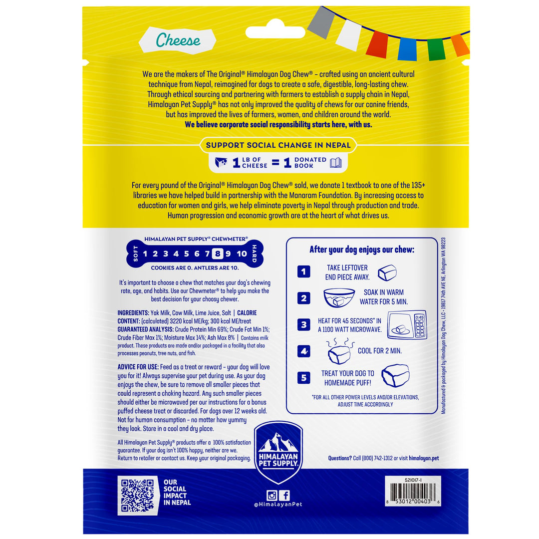 Himalayan Dog Chew, The Original Yak Cheese Dog Chews, 3 Large/XL Yak Chews