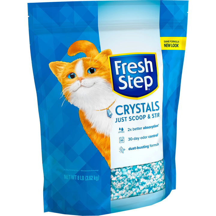 Fresh Step Crystal Cat Litter, Lightweight with Long-Lasting Odor Control, Low Dust, 8lbs.