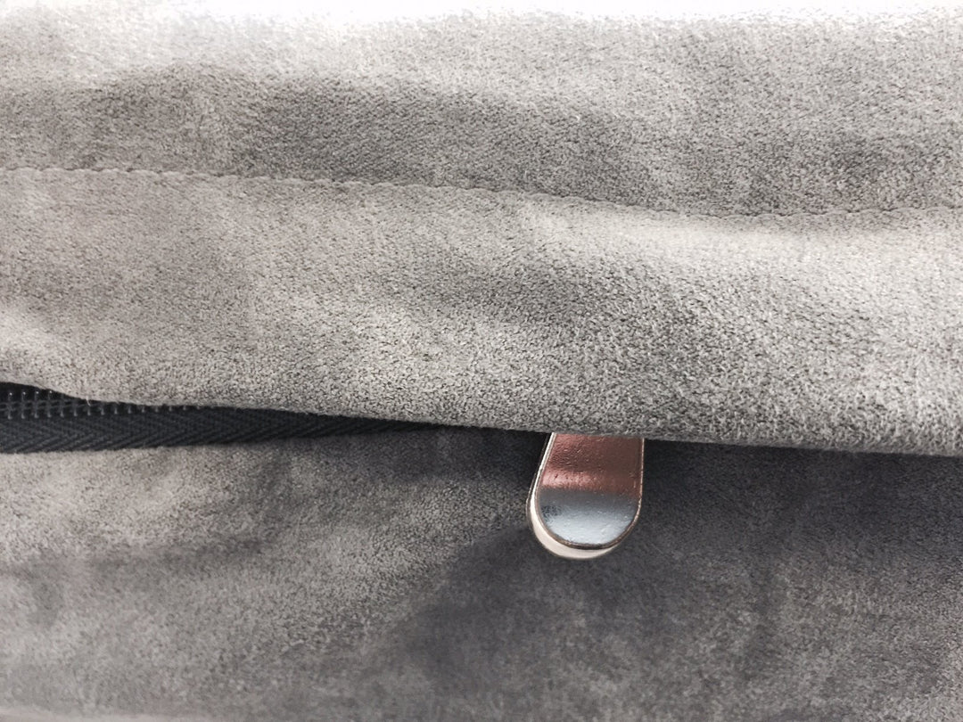 Dogbed4less Orthopedic Dog Bed with Memory Foam for Medium Large Pet, Waterproof Liner, Washable Microsuede Gray Cover, 41X27X4 Inch (Fit 42X28 Crate)