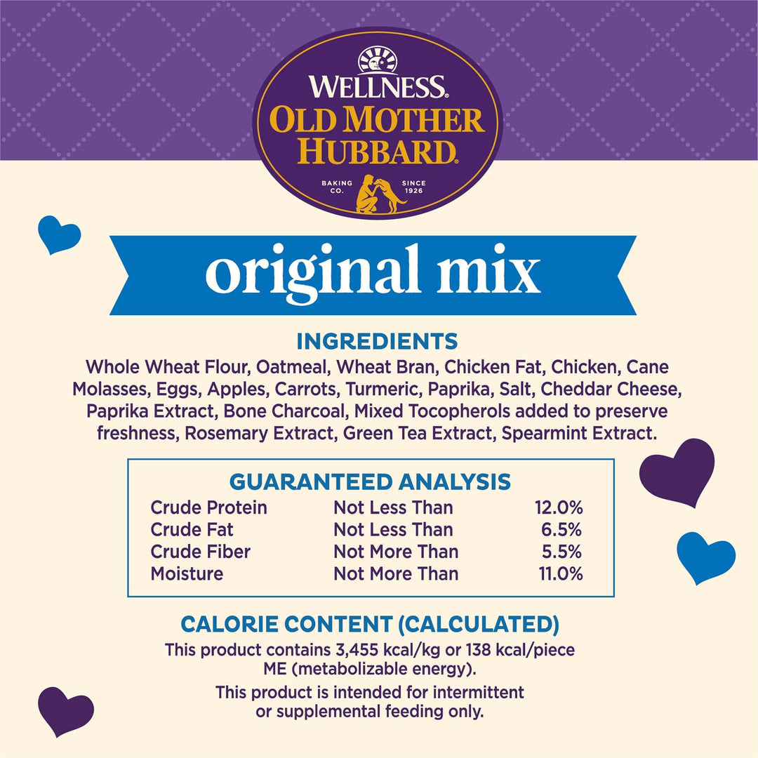 Old Mother Hubbard Wellness Original Mix Dog Biscuits, Natural, Training Treats, Four Flavors, Large Size, (3.5 Pound Bag)