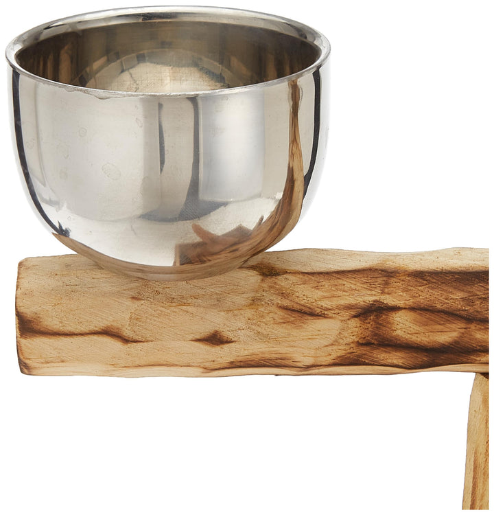 Penn-Plax Bird-Life Natural Wood Bird Perch Tree, Stainless Cups, Medium