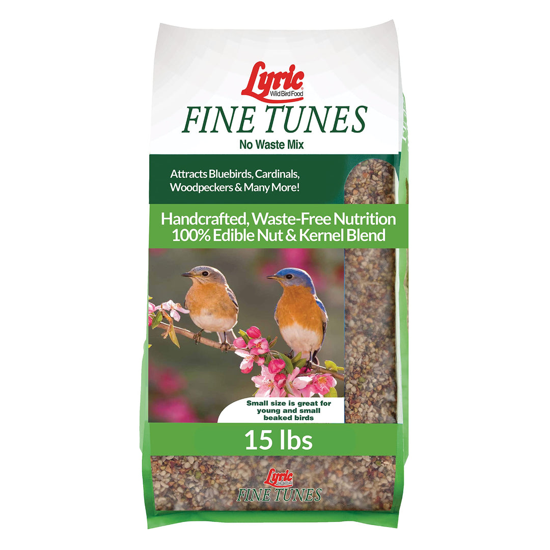 Lyric Fine Tunes Wild Bird Seed Mix - No Waste Bird Food Mix - Attracts Bluebirds, Finches, Chickadees &amp; More - Seed for Outside Feeders - 15 lb Bag