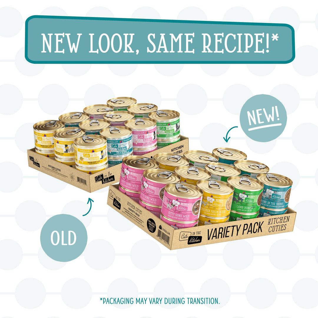 Weruva Cats in the Kitchen, Kitchen Cuties Variety Pack, Wet Cat Food, 6oz Cans (Pack of 24)