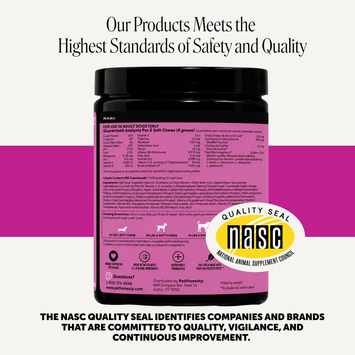 Pet Honesty Vet Recommended 10-in-1 Dog Multivitamin, 90 Ct, Chicken